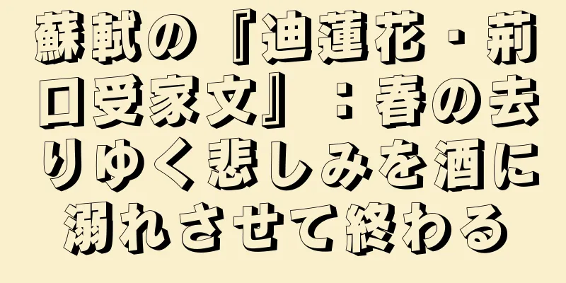 蘇軾の『迪蓮花・荊口受家文』：春の去りゆく悲しみを酒に溺れさせて終わる