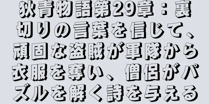 狄青物語第29章：裏切りの言葉を信じて、頑固な盗賊が軍隊から衣服を奪い、僧侶がパズルを解く詩を与える