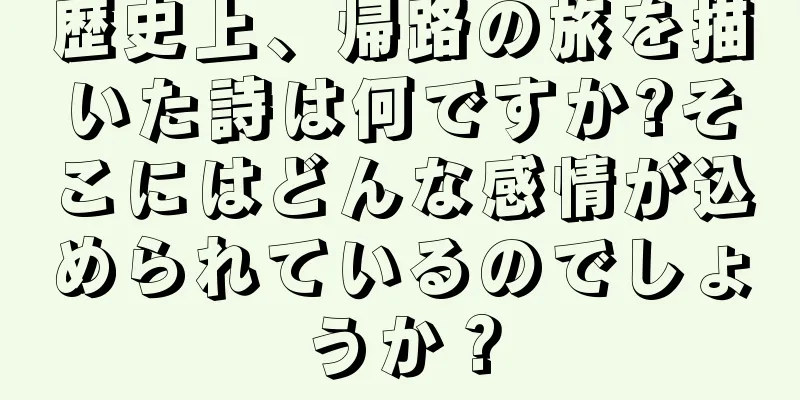 歴史上、帰路の旅を描いた詩は何ですか?そこにはどんな感情が込められているのでしょうか？