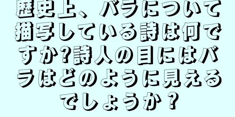 歴史上、バラについて描写している詩は何ですか?詩人の目にはバラはどのように見えるでしょうか？