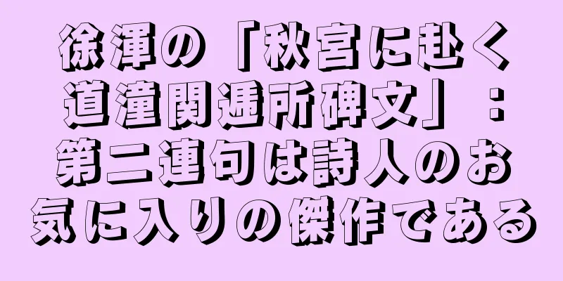 徐渾の「秋宮に赴く道潼関逓所碑文」：第二連句は詩人のお気に入りの傑作である