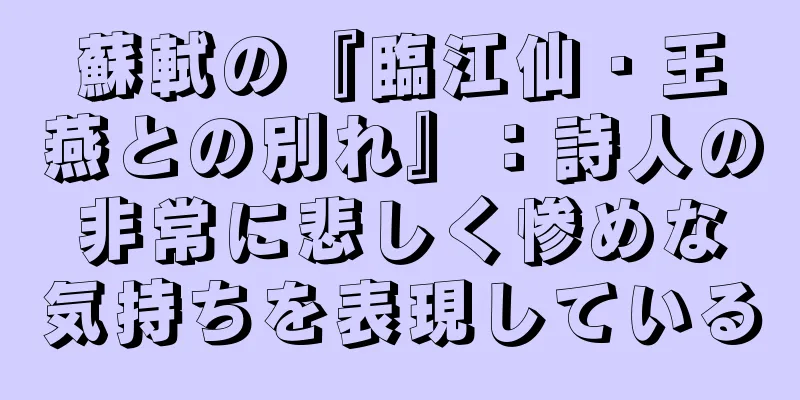 蘇軾の『臨江仙・王燕との別れ』：詩人の非常に悲しく惨めな気持ちを表現している