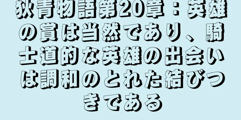狄青物語第20章：英雄の賞は当然であり、騎士道的な英雄の出会いは調和のとれた結びつきである