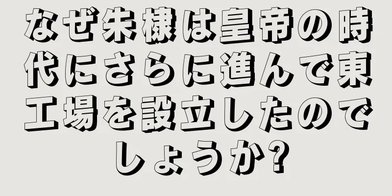 なぜ朱棣は皇帝の時代にさらに進んで東工場を設立したのでしょうか?