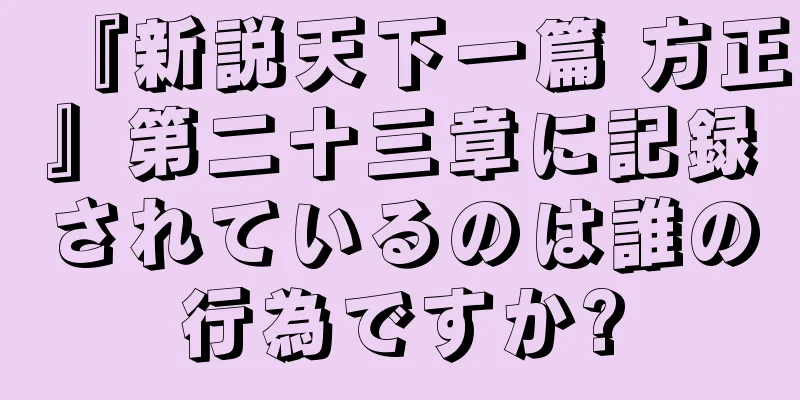 『新説天下一篇 方正』第二十三章に記録されているのは誰の行為ですか?