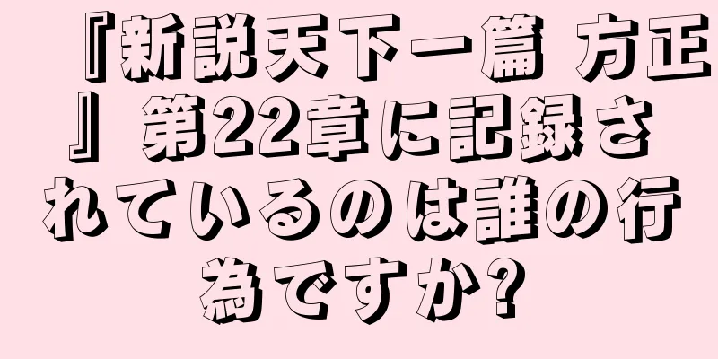 『新説天下一篇 方正』第22章に記録されているのは誰の行為ですか?