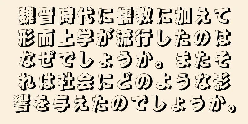 魏晋時代に儒教に加えて形而上学が流行したのはなぜでしょうか。またそれは社会にどのような影響を与えたのでしょうか。