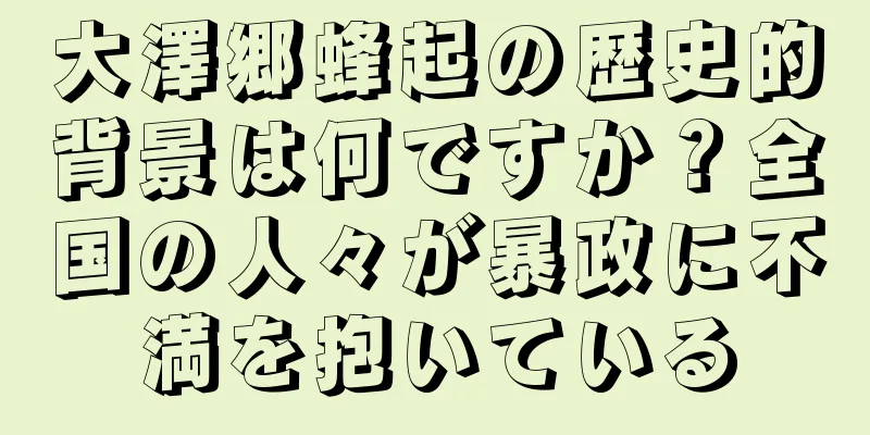 大澤郷蜂起の歴史的背景は何ですか？全国の人々が暴政に不満を抱いている