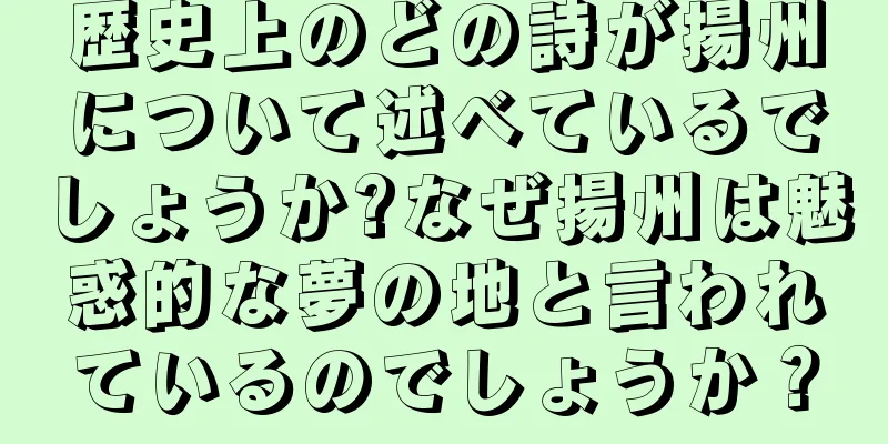 歴史上のどの詩が揚州について述べているでしょうか?なぜ揚州は魅惑的な夢の地と言われているのでしょうか？