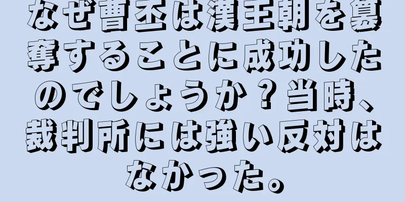 なぜ曹丕は漢王朝を簒奪することに成功したのでしょうか？当時、裁判所には強い反対はなかった。
