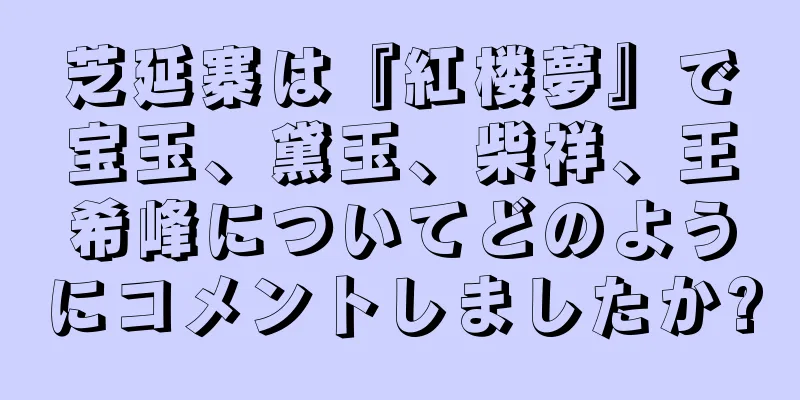 芝延寨は『紅楼夢』で宝玉、黛玉、柴祥、王希峰についてどのようにコメントしましたか?