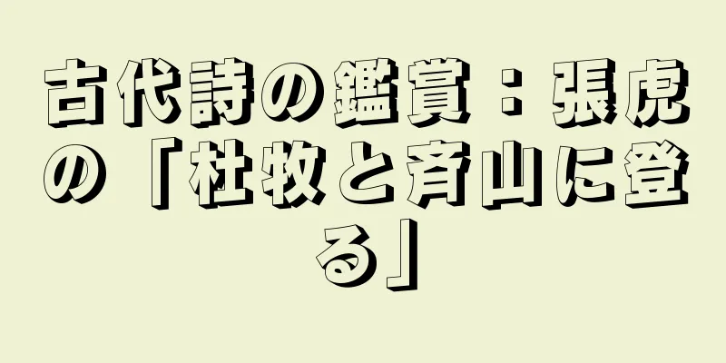 古代詩の鑑賞：張虎の「杜牧と斉山に登る」