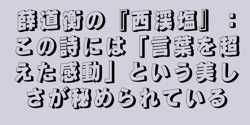 薛道衡の『西渓塩』：この詩には「言葉を超えた感動」という美しさが秘められている