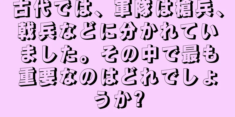 古代では、軍隊は槍兵、戟兵などに分かれていました。その中で最も重要なのはどれでしょうか?