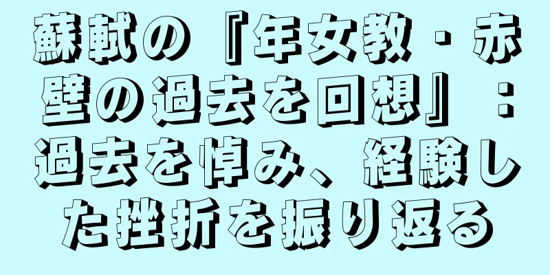 蘇軾の『年女教・赤壁の過去を回想』：過去を悼み、経験した挫折を振り返る