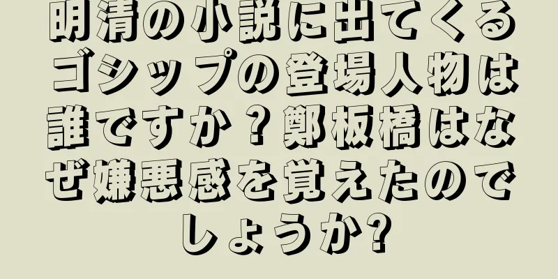 明清の小説に出てくるゴシップの登場人物は誰ですか？鄭板橋はなぜ嫌悪感を覚えたのでしょうか?