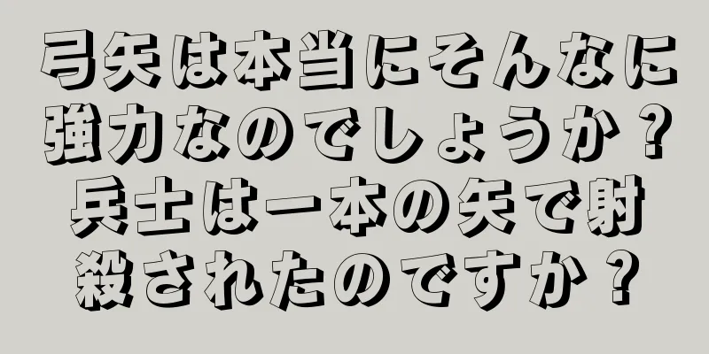 弓矢は本当にそんなに強力なのでしょうか？兵士は一本の矢で射殺されたのですか？