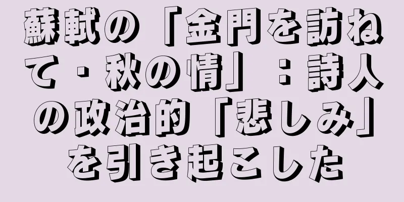 蘇軾の「金門を訪ねて・秋の情」：詩人の政治的「悲しみ」を引き起こした