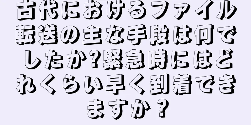 古代におけるファイル転送の主な手段は何でしたか?緊急時にはどれくらい早く到着できますか？