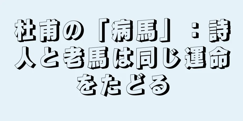 杜甫の「病馬」：詩人と老馬は同じ運命をたどる