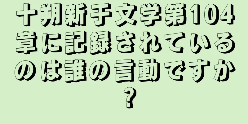十朔新于文学第104章に記録されているのは誰の言動ですか？