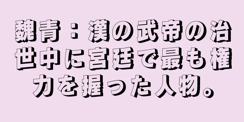 魏青：漢の武帝の治世中に宮廷で最も権力を握った人物。