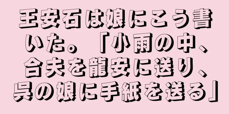 王安石は娘にこう書いた。「小雨の中、合夫を龍安に送り、呉の娘に手紙を送る」