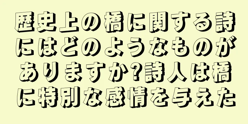 歴史上の橋に関する詩にはどのようなものがありますか?詩人は橋に特別な感情を与えた