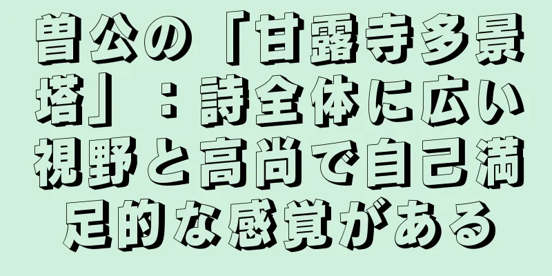 曽公の「甘露寺多景塔」：詩全体に広い視野と高尚で自己満足的な感覚がある
