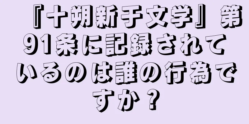 『十朔新于文学』第91条に記録されているのは誰の行為ですか？