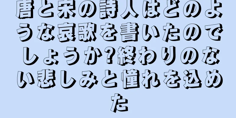 唐と宋の詩人はどのような哀歌を書いたのでしょうか?終わりのない悲しみと憧れを込めた
