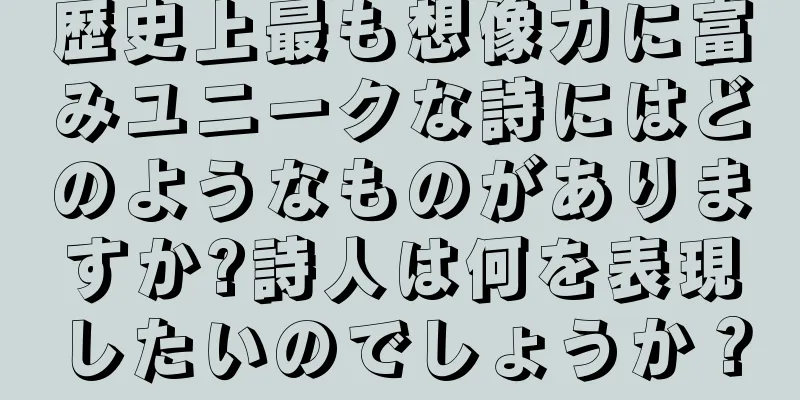 歴史上最も想像力に富みユニークな詩にはどのようなものがありますか?詩人は何を表現したいのでしょうか？