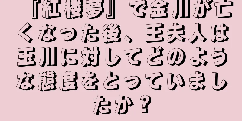 『紅楼夢』で金川が亡くなった後、王夫人は玉川に対してどのような態度をとっていましたか？
