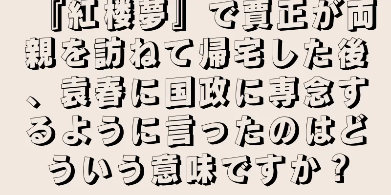 『紅楼夢』で賈正が両親を訪ねて帰宅した後、袁春に国政に専念するように言ったのはどういう意味ですか？