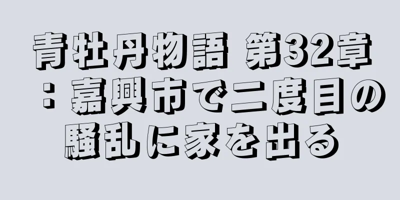 青牡丹物語 第32章：嘉興市で二度目の騒乱に家を出る