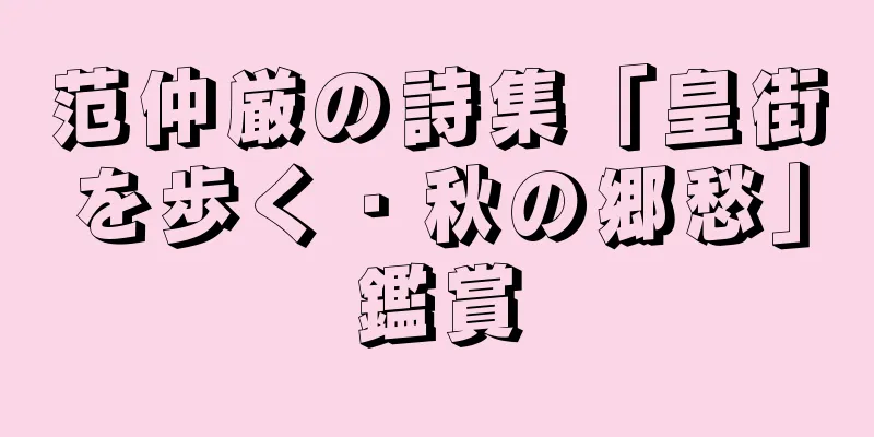 范仲厳の詩集「皇街を歩く・秋の郷愁」鑑賞