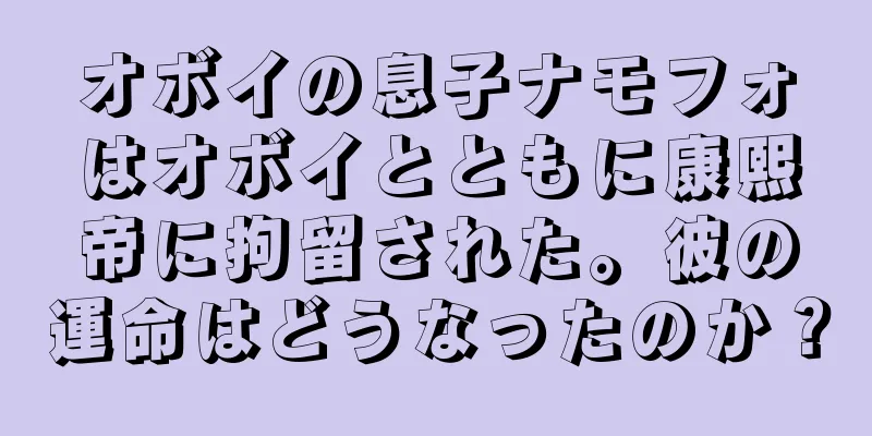 オボイの息子ナモフォはオボイとともに康熙帝に拘留された。彼の運命はどうなったのか？