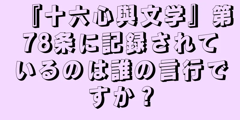 『十六心與文学』第78条に記録されているのは誰の言行ですか？
