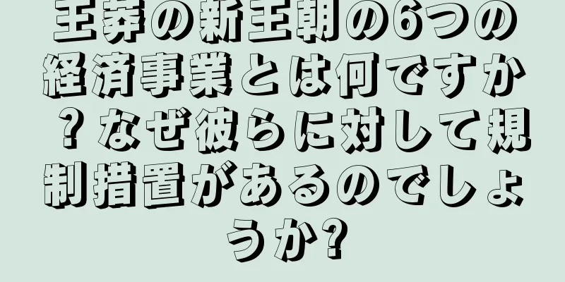 王莽の新王朝の6つの経済事業とは何ですか？なぜ彼らに対して規制措置があるのでしょうか?
