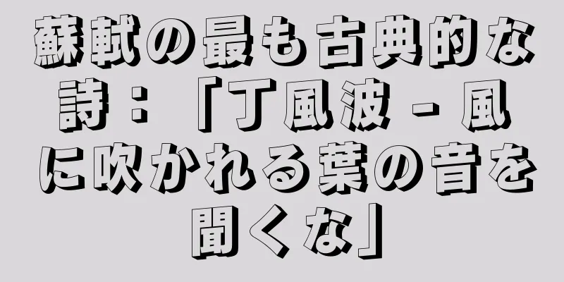 蘇軾の最も古典的な詩：「丁風波 - 風に吹かれる葉の音を聞くな」
