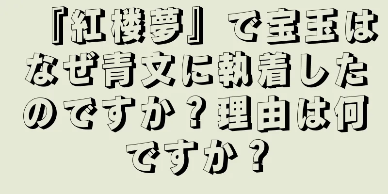 『紅楼夢』で宝玉はなぜ青文に執着したのですか？理由は何ですか？