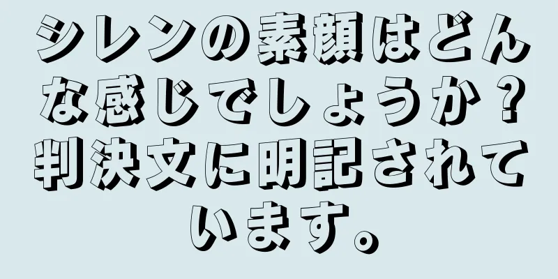 シレンの素顔はどんな感じでしょうか？判決文に明記されています。