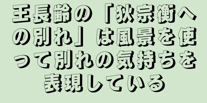 王長齢の「狄宗衡への別れ」は風景を使って別れの気持ちを表現している