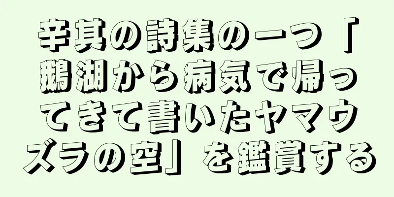 辛其の詩集の一つ「鵝湖から病気で帰ってきて書いたヤマウズラの空」を鑑賞する