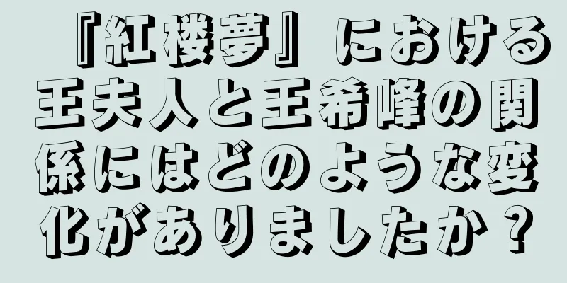 『紅楼夢』における王夫人と王希峰の関係にはどのような変化がありましたか？