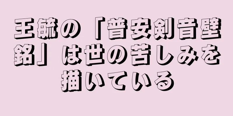 王毓の「普安剣音壁銘」は世の苦しみを描いている