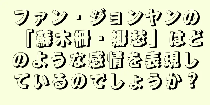ファン・ジョンヤンの「蘇木柵・郷愁」はどのような感情を表現しているのでしょうか？
