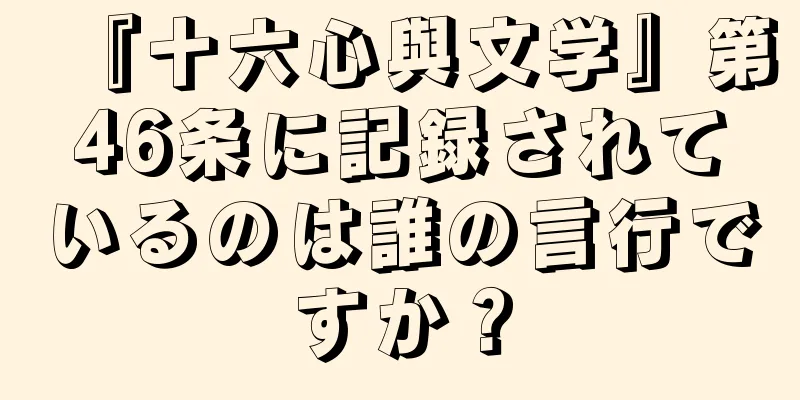 『十六心與文学』第46条に記録されているのは誰の言行ですか？