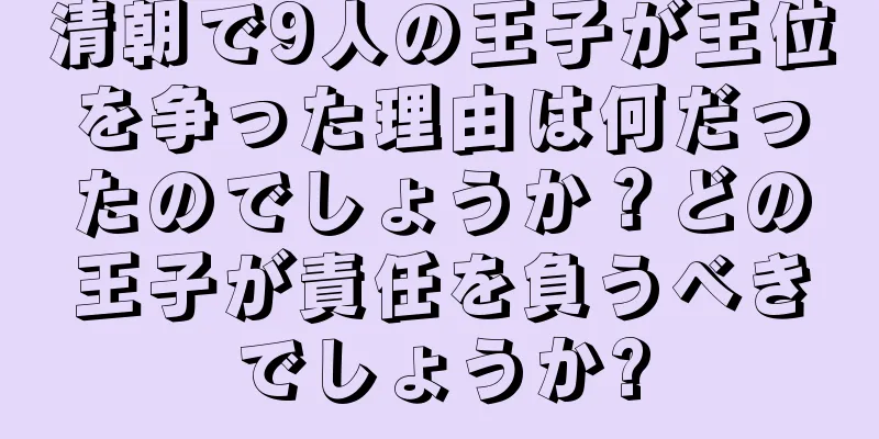 清朝で9人の王子が王位を争った理由は何だったのでしょうか？どの王子が責任を負うべきでしょうか?