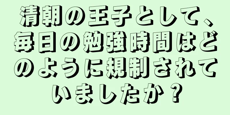 清朝の王子として、毎日の勉強時間はどのように規制されていましたか？